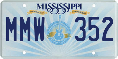 MS license plate MMW352