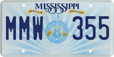 MS license plate MMW355