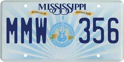 MS license plate MMW356