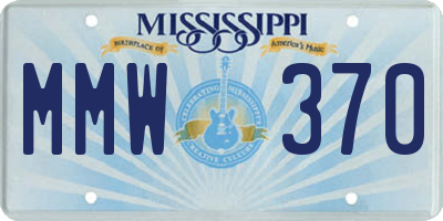 MS license plate MMW370