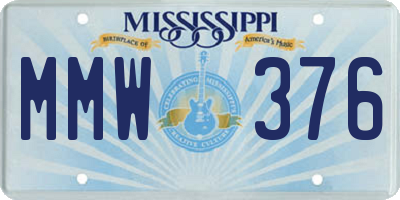 MS license plate MMW376