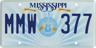 MS license plate MMW377