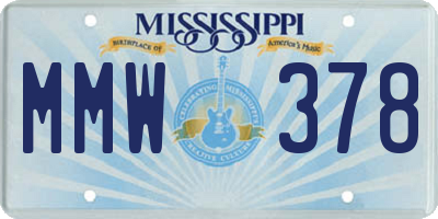 MS license plate MMW378