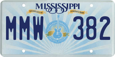 MS license plate MMW382