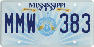 MS license plate MMW383