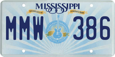 MS license plate MMW386