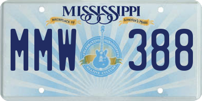 MS license plate MMW388