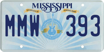 MS license plate MMW393