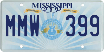 MS license plate MMW399