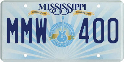 MS license plate MMW400