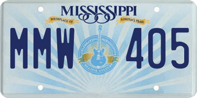 MS license plate MMW405