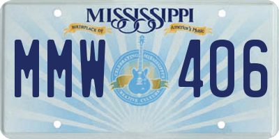 MS license plate MMW406