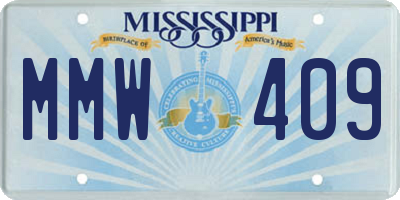 MS license plate MMW409