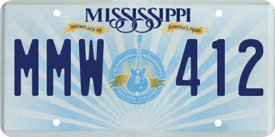 MS license plate MMW412