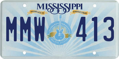MS license plate MMW413