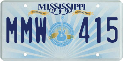 MS license plate MMW415