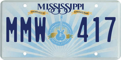 MS license plate MMW417