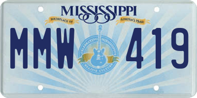 MS license plate MMW419