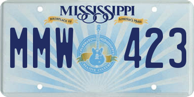 MS license plate MMW423