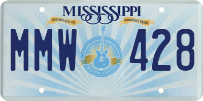 MS license plate MMW428