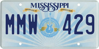MS license plate MMW429