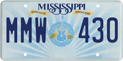 MS license plate MMW430