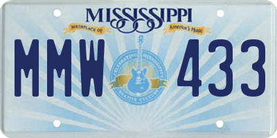MS license plate MMW433