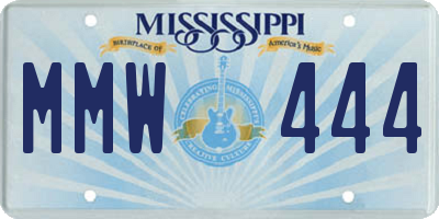 MS license plate MMW444