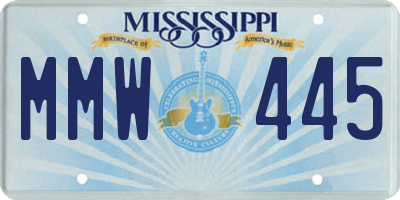 MS license plate MMW445