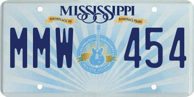 MS license plate MMW454