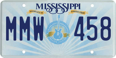 MS license plate MMW458