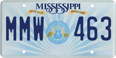 MS license plate MMW463