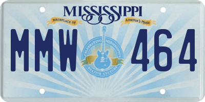 MS license plate MMW464