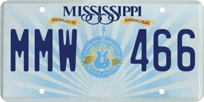 MS license plate MMW466
