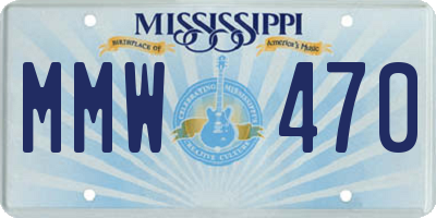 MS license plate MMW470