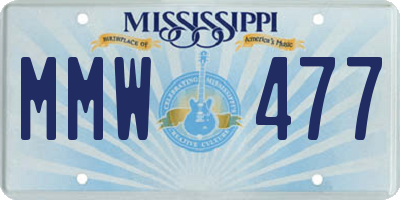 MS license plate MMW477