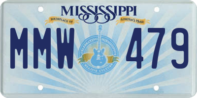 MS license plate MMW479