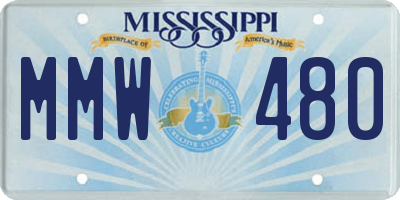 MS license plate MMW480