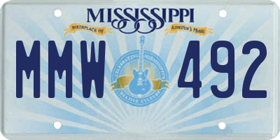 MS license plate MMW492