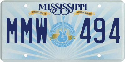 MS license plate MMW494