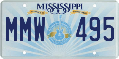 MS license plate MMW495