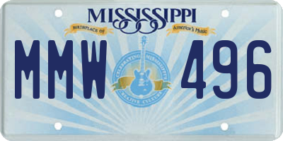 MS license plate MMW496
