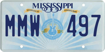 MS license plate MMW497