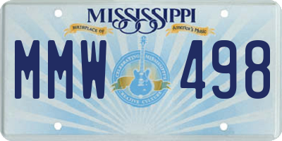 MS license plate MMW498
