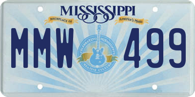 MS license plate MMW499