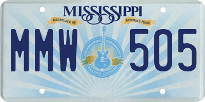 MS license plate MMW505