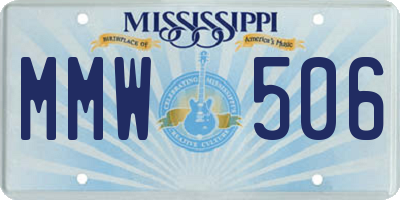 MS license plate MMW506