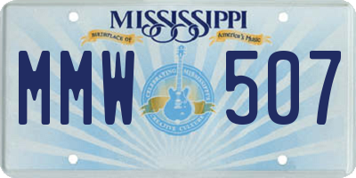 MS license plate MMW507