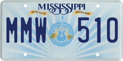 MS license plate MMW510