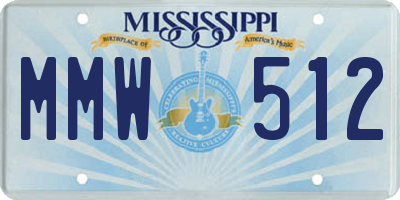 MS license plate MMW512